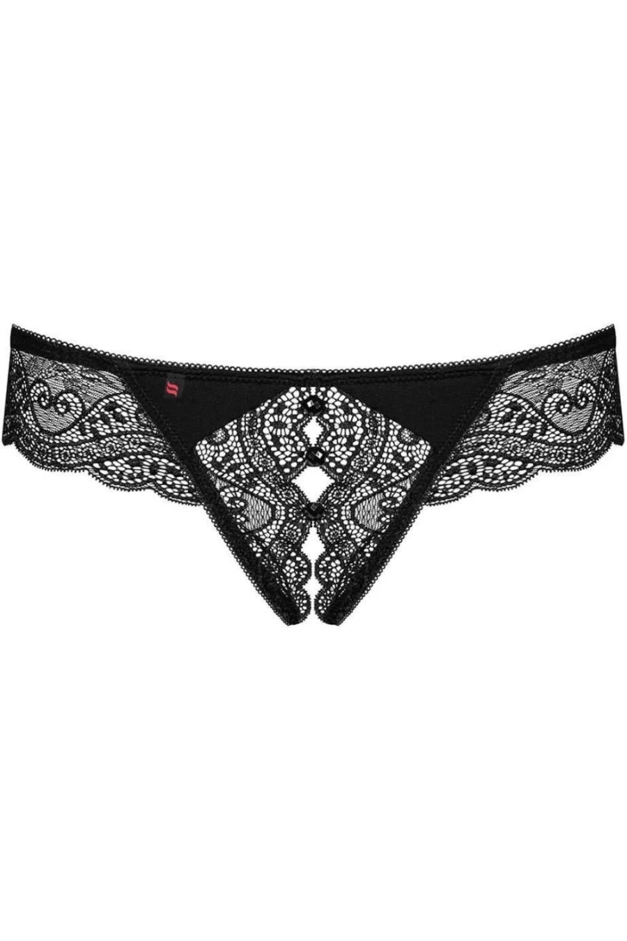 Obsessive Black Miamor Crotchless Thong Lingerie for Women