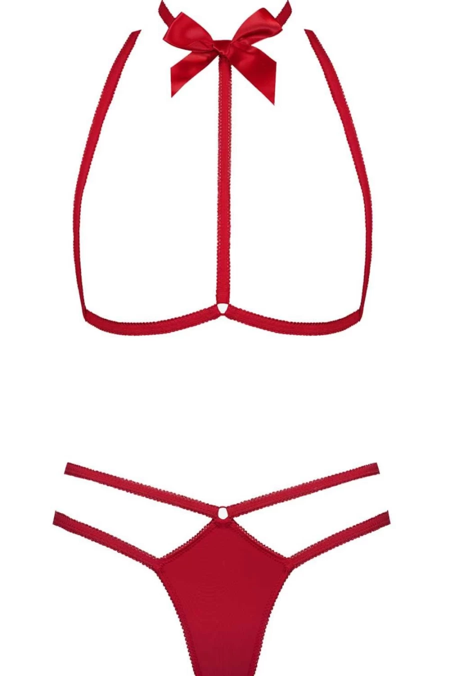 Maison Close Red Le Petit Secret Harness & Thong Lingerie Set