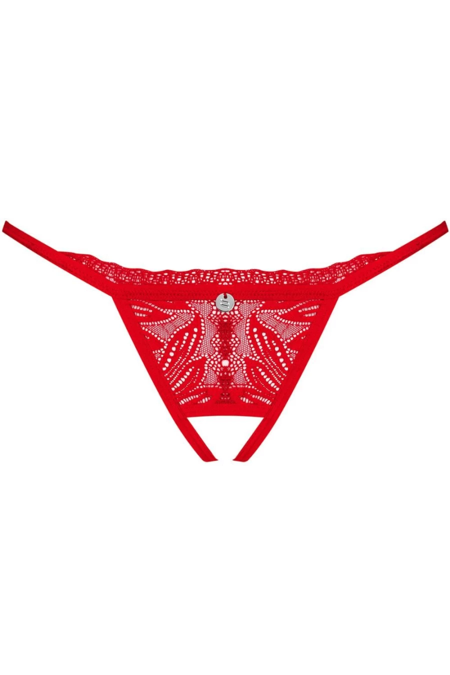 Obsessive Red Crotchless Mini Thong - Sexy Lingerie for Women