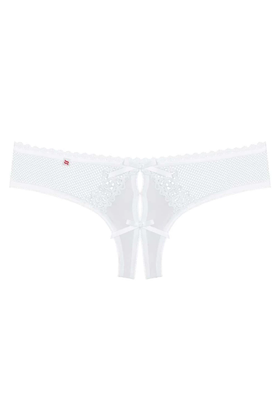 Obsessive White Alabastra Crotchless Thong Lingerie for Women