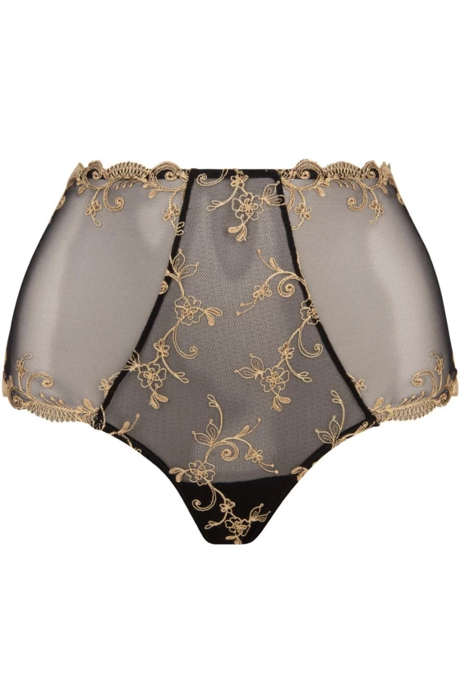 Lise Charmel Deesse En Glam High Waist Brief - Black & Gold Luxury Lingerie