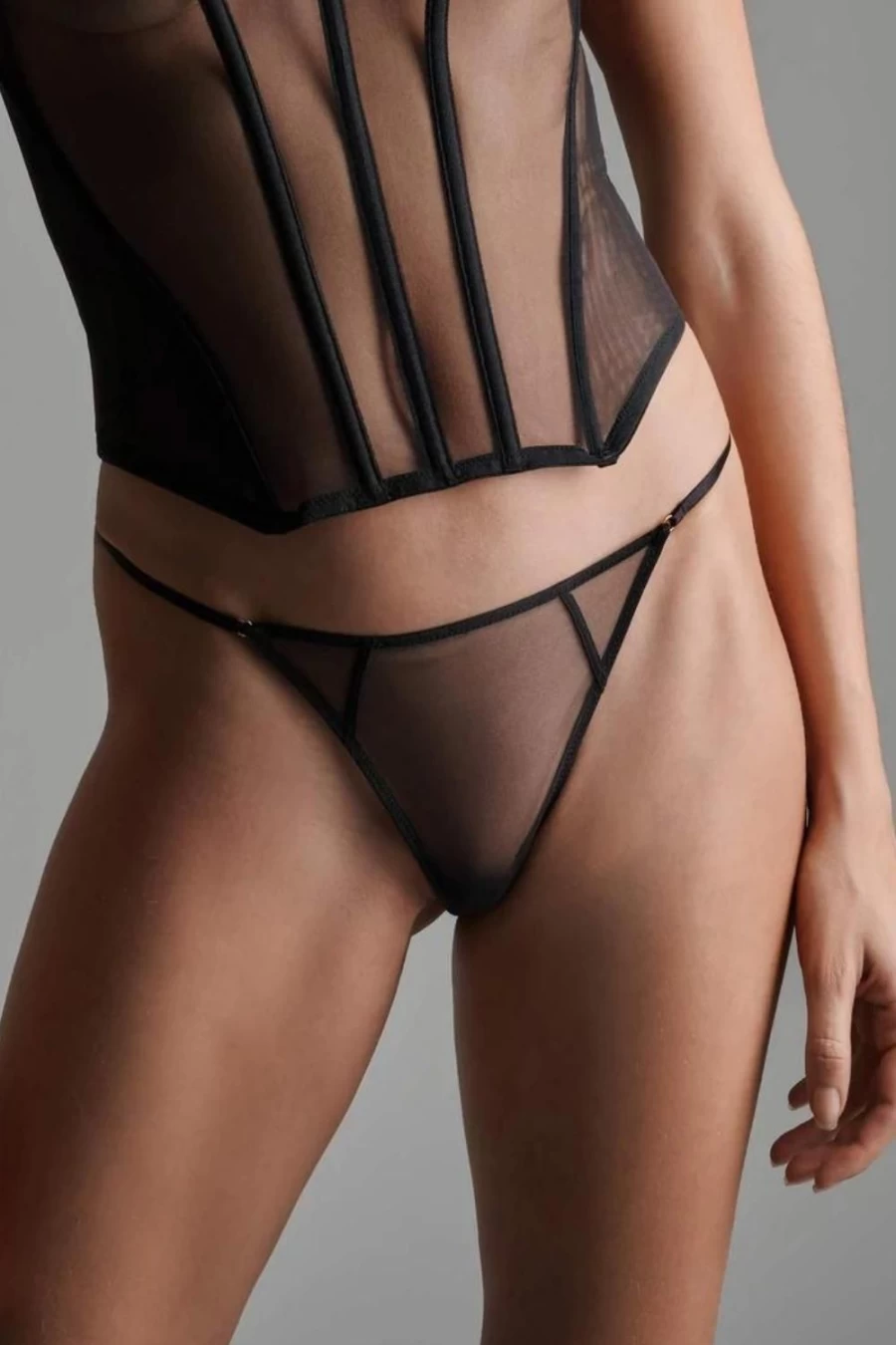 Maison Close L'Amoureuse Mini Thong in Black - Luxury Women's Underwear