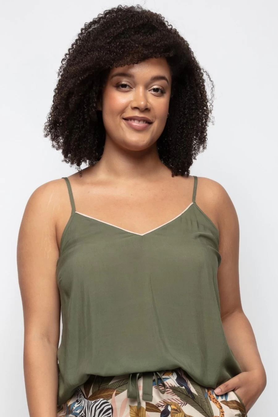 Cyberjammies Olive Savannah Modal Camisole - Soft Women's Sleepwear Top