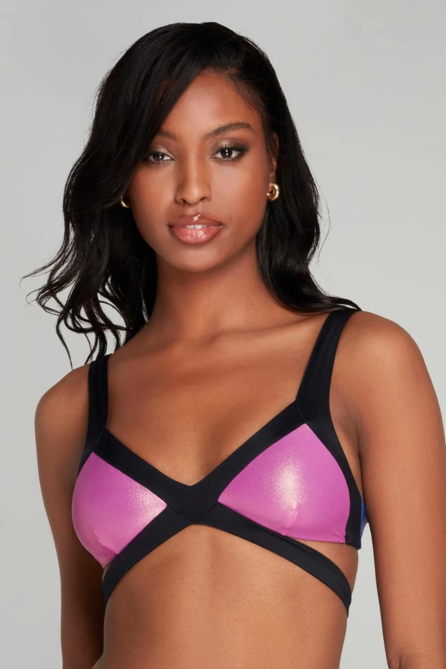 Agent Provocateur Mazzy Bikini Top - Pink & Cobalt Women's Swimwear