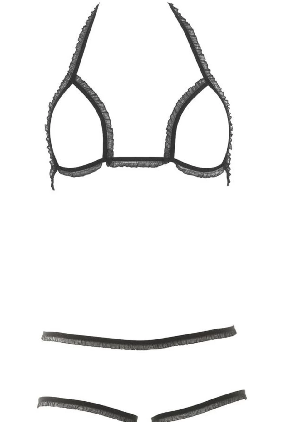 "Maison Close Le Petit Secret Dentelle La Parure Nue Lingerie Set in Black"