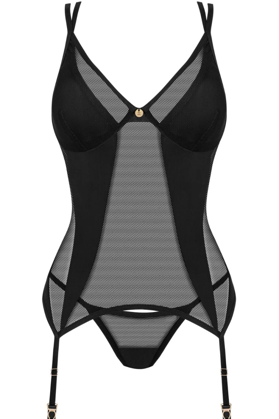 Obsessive Black Corset & Thong Set - Nesari Lingerie