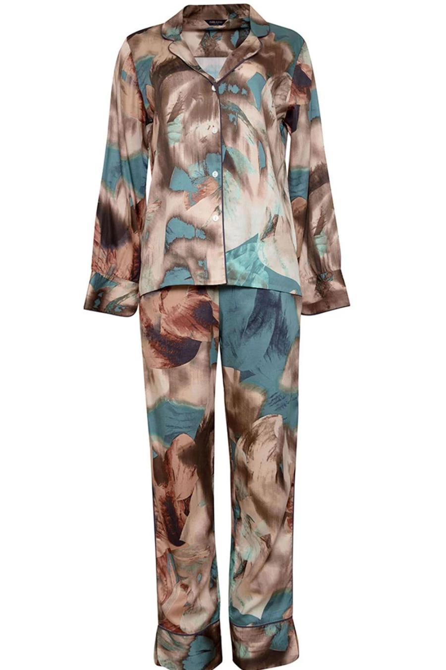 Fable & Eve Soho Abstract Print Multi-Color Pyjama Set - Luxury Sleepwear