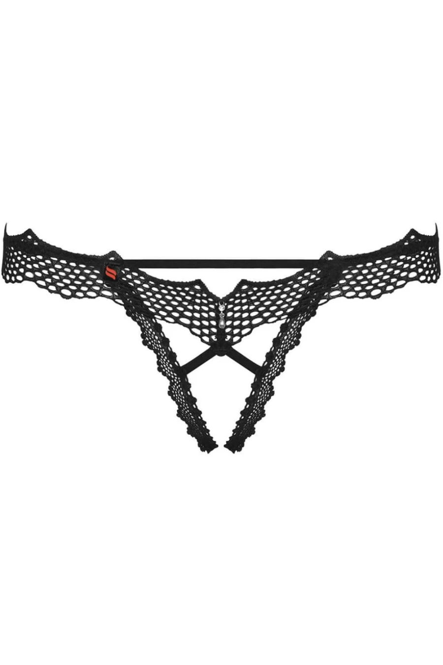 Obsessive Bravelle Black Crotchless Thong Lingerie for Women