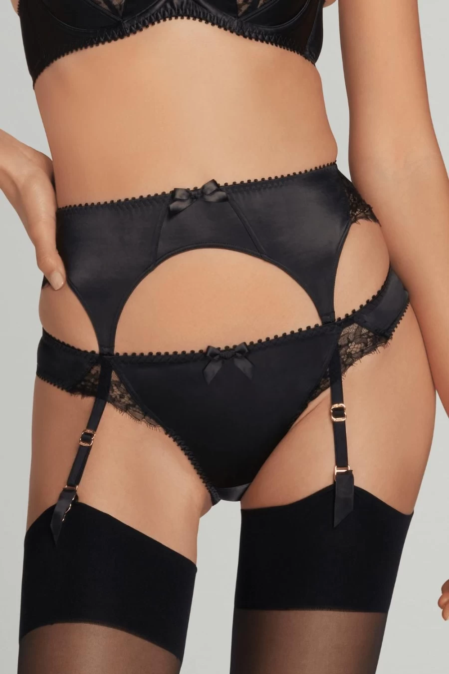 Agent Provocateur Black Ryan Suspender for Men - Premium Luxury Designer Garter Belt