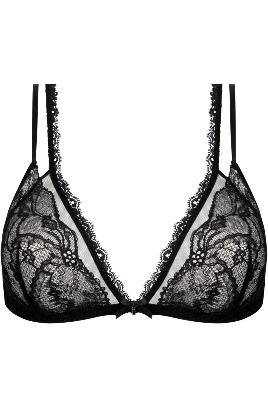 Lise Charmel Black Feerie Couture Soft Cup Triangle Bra - Elegant Lace Lingerie