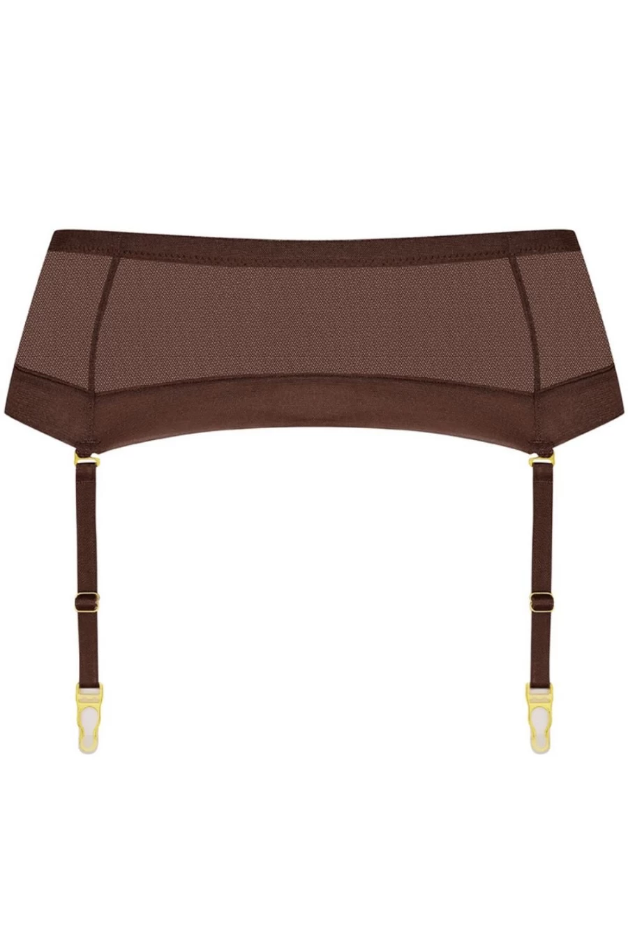Maison Close Suspender Belt in Chocolate & Neon Orange - Corps A Corps Style Lingerie