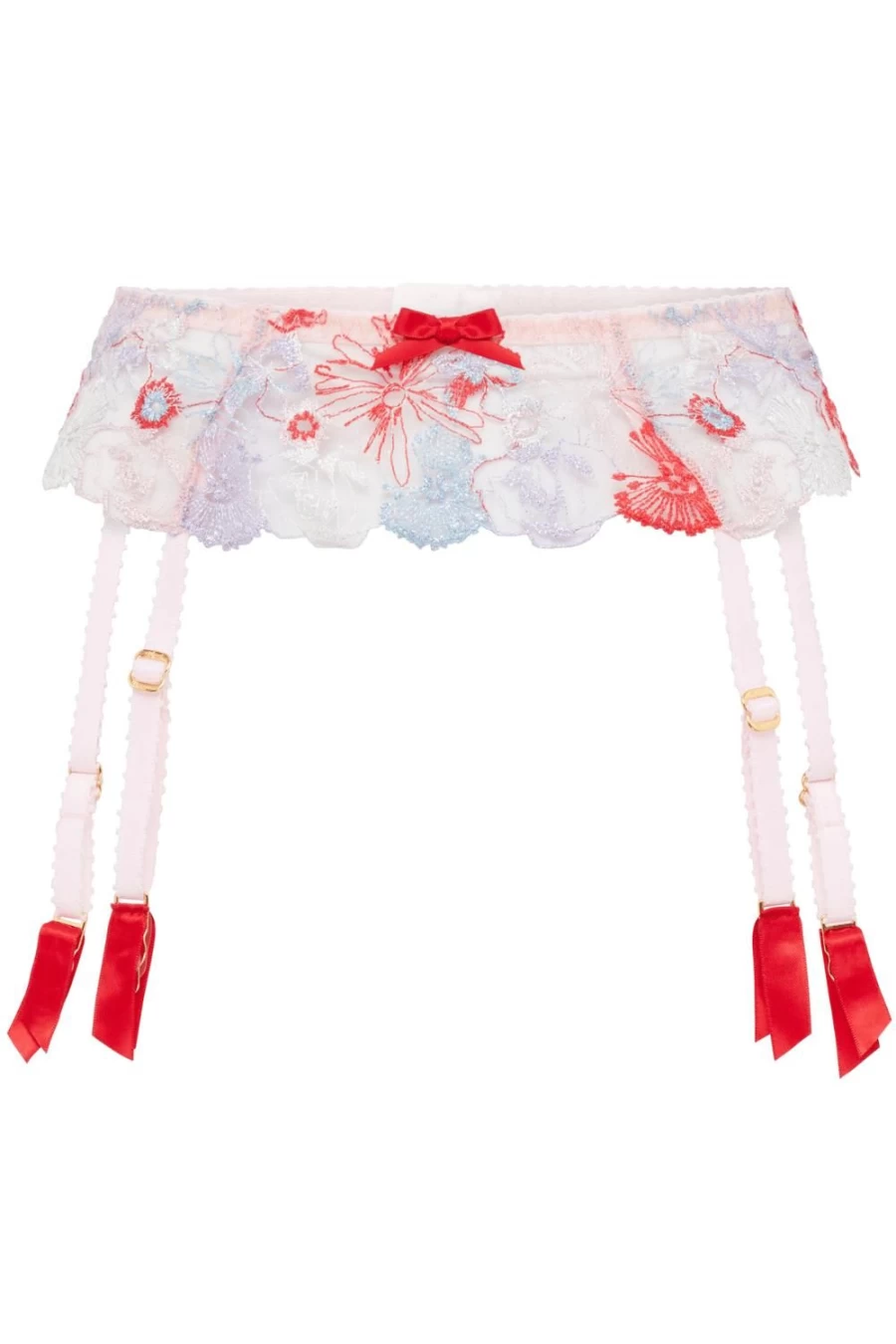Agent Provocateur Zuri Suspender - Red, Blue & Sand Color Adjustable Luxury Suspenders