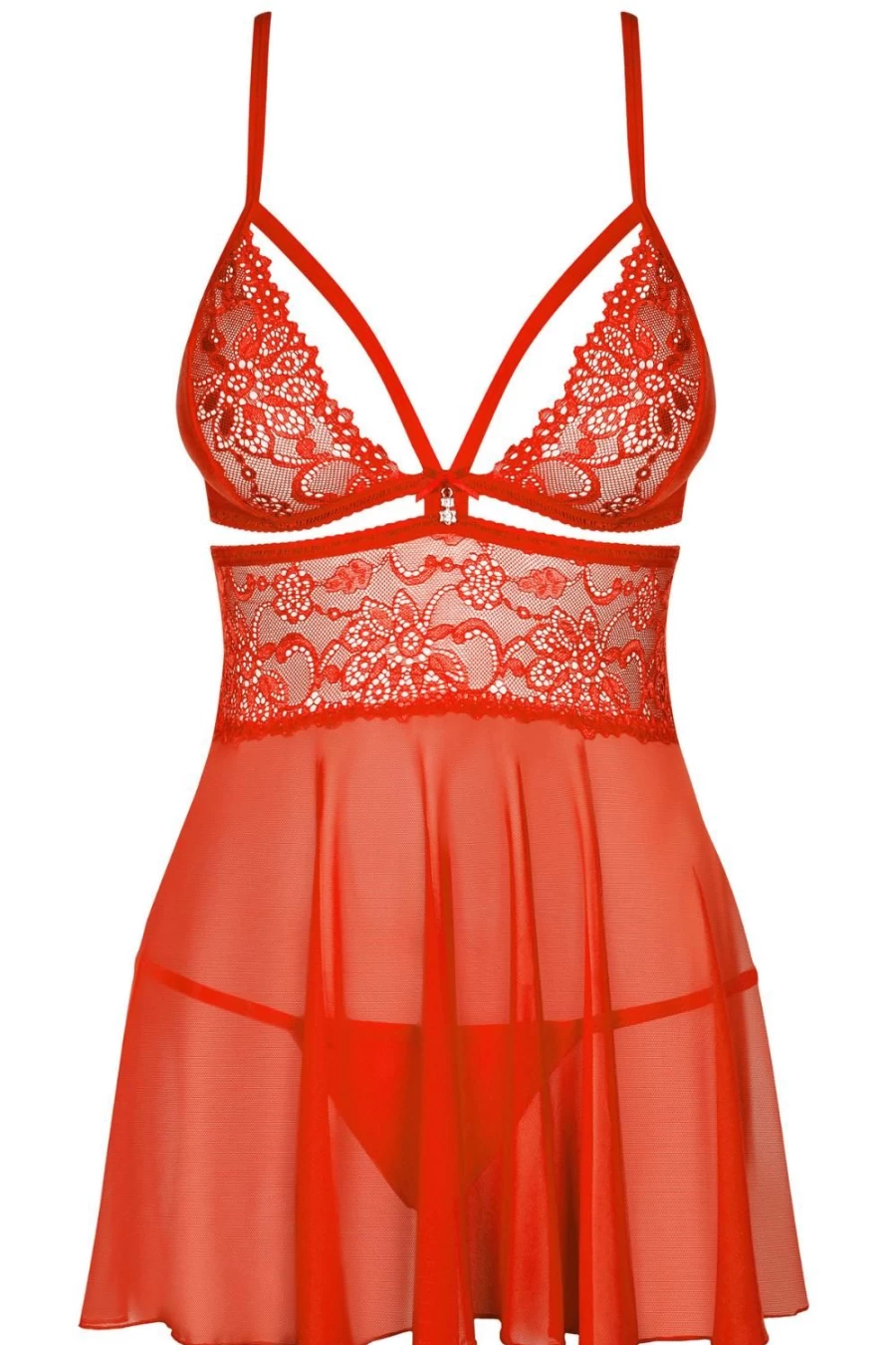 Obsessive Red Babydoll Lingerie with Thong - Sexy Women's Nightwear