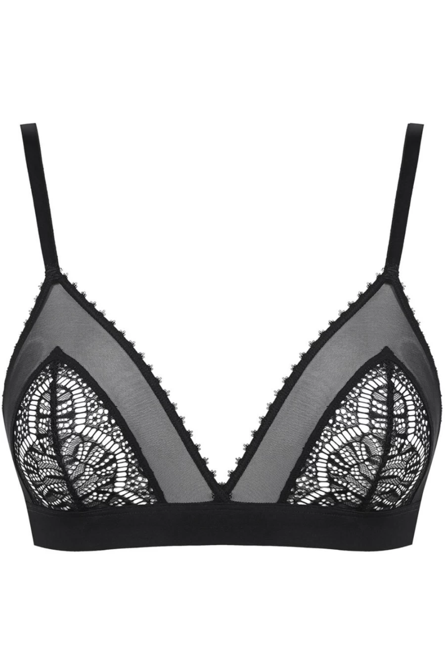 Maison Close Black Accroche Coeur Triangle Bra - Lace Lingerie & Women's Underwear