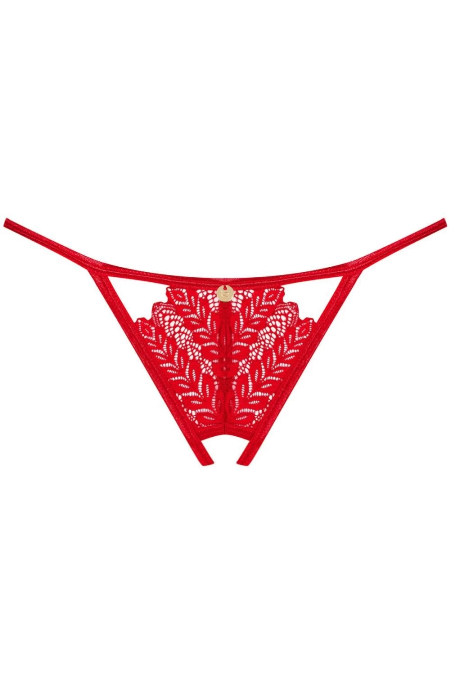 Obsessive Red Crotchless Mini Thong Lingerie - Sexy Women's Underwear