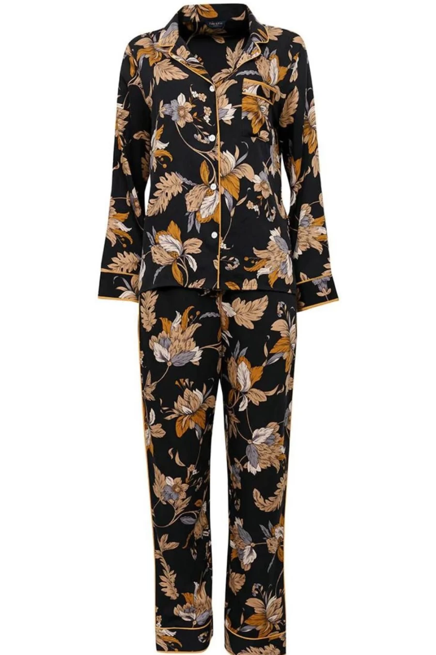 Fable & Eve Black Brixton Floral Print Pyjama Set - Women's Sleepwear Pajamas