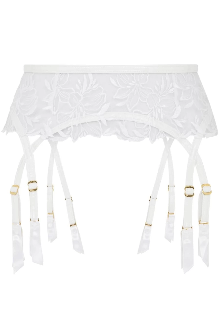 Agent Provocateur White Ozella Suspender - Elegant Lingerie Garter Belt
