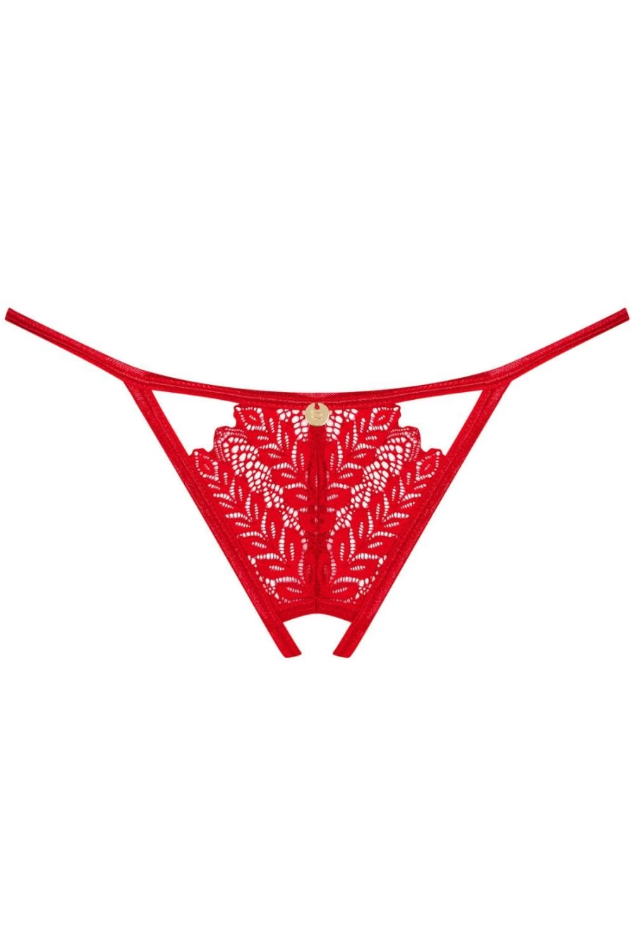 Obsessive Red Crotchless Mini Thong - Seductive Lingerie by Ingridia