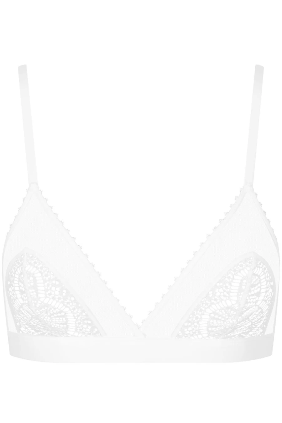 Maison Close White Accroche Coeur Triangle Lace Bra - Elegant & Comfortable Lingerie