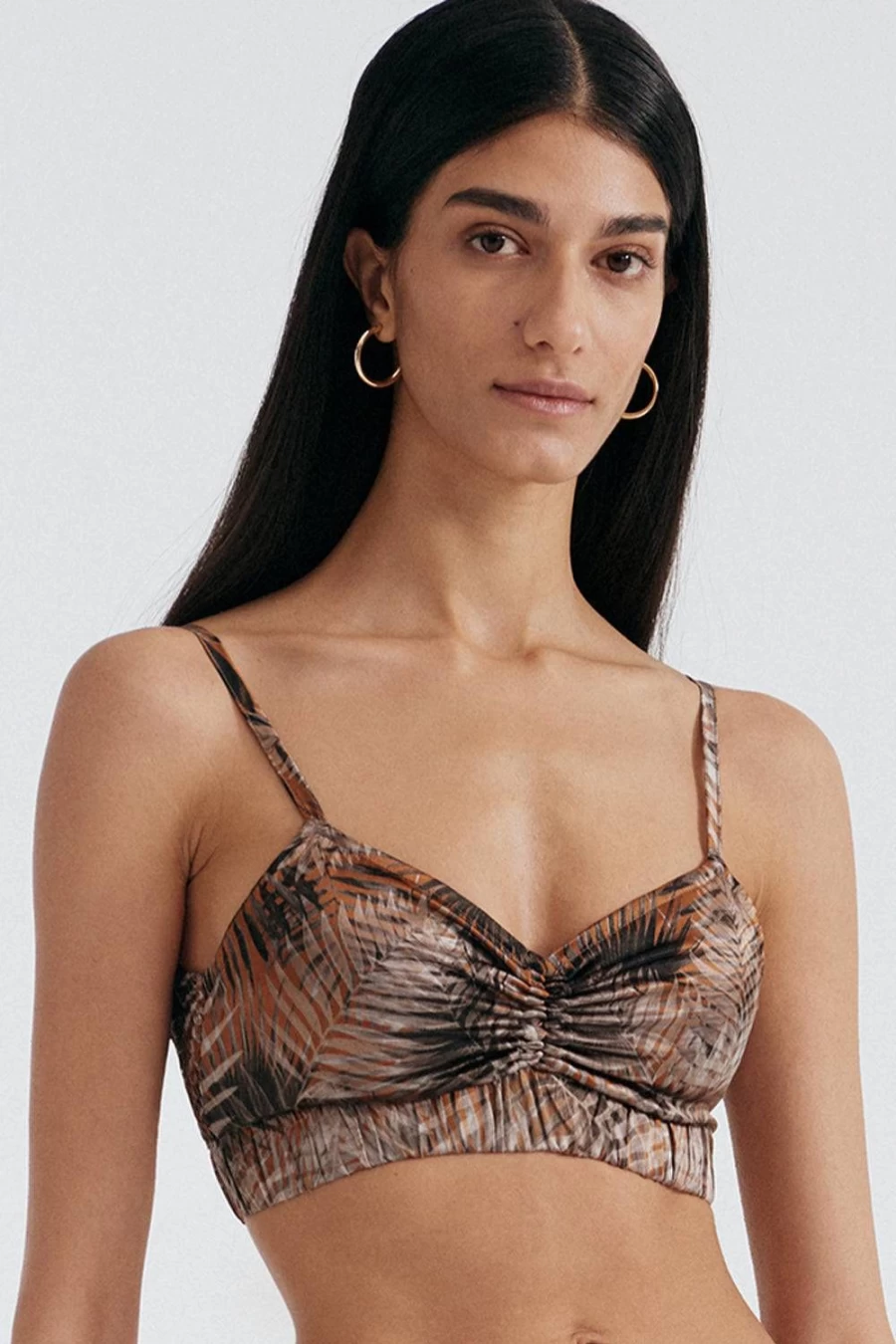 Else Women's Multi Color Silk Bralette - Palm Springs Lace Trim Comfortable S Size (UK 8-10)