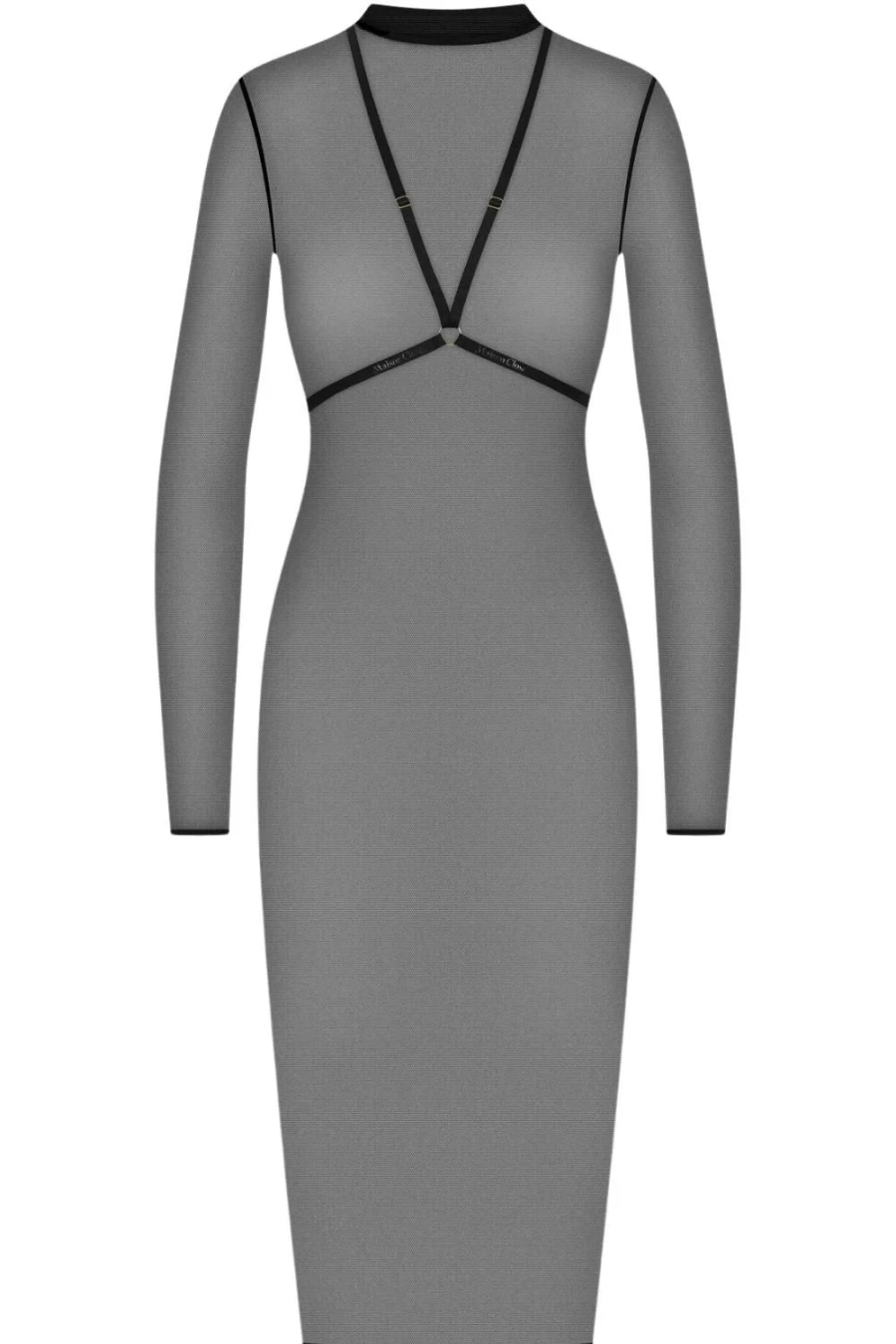 Maison Close Black Corps A Corps Midi Dress With Harness - Elegant Gothic Style