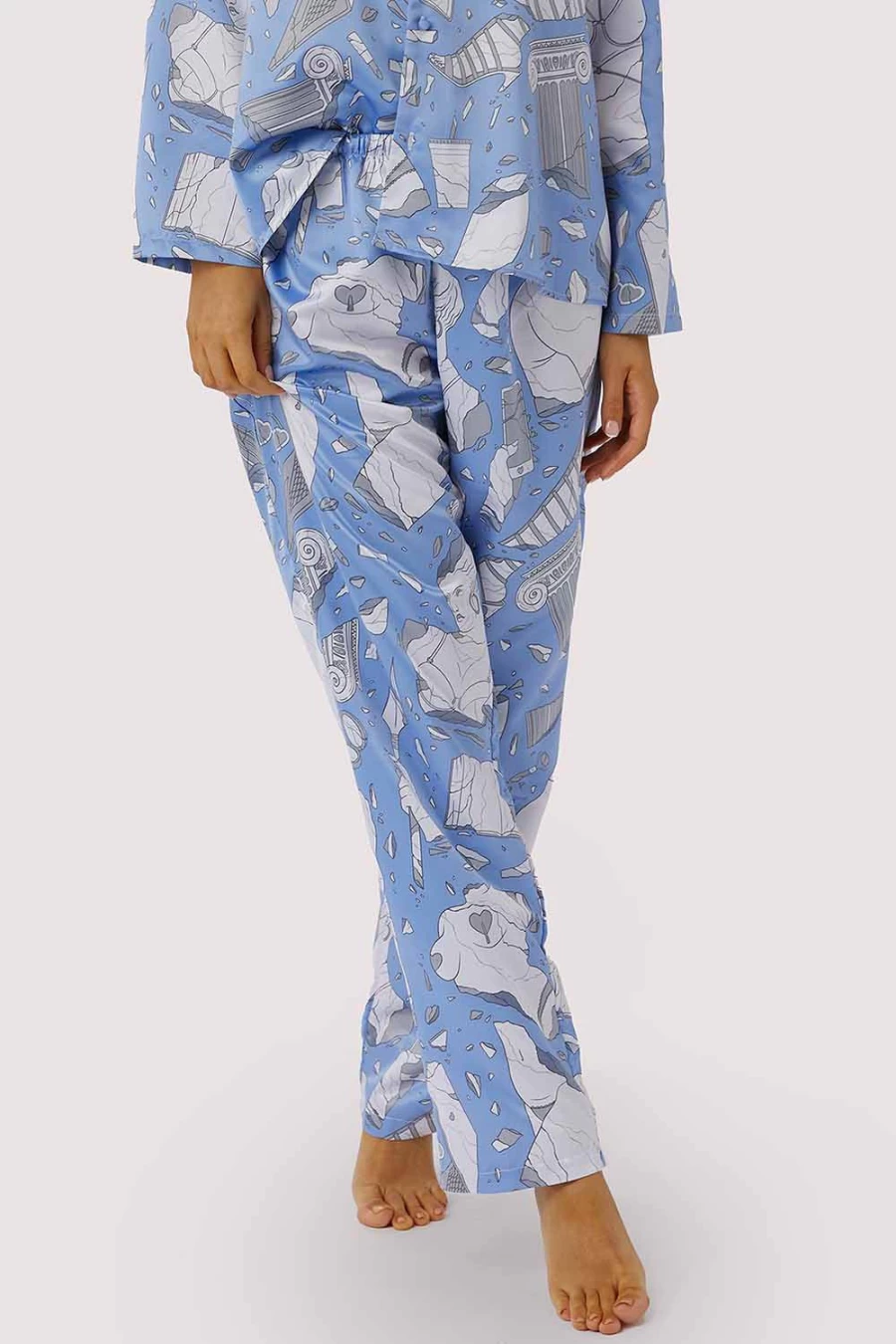Playful Promises Logan Spector Multi Color Satin Pyjama Pants for Women