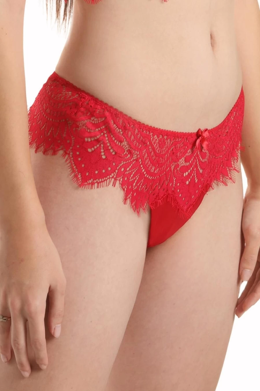 Prelude Red Lace Black Swan Thong - Sexy Women's Underwear