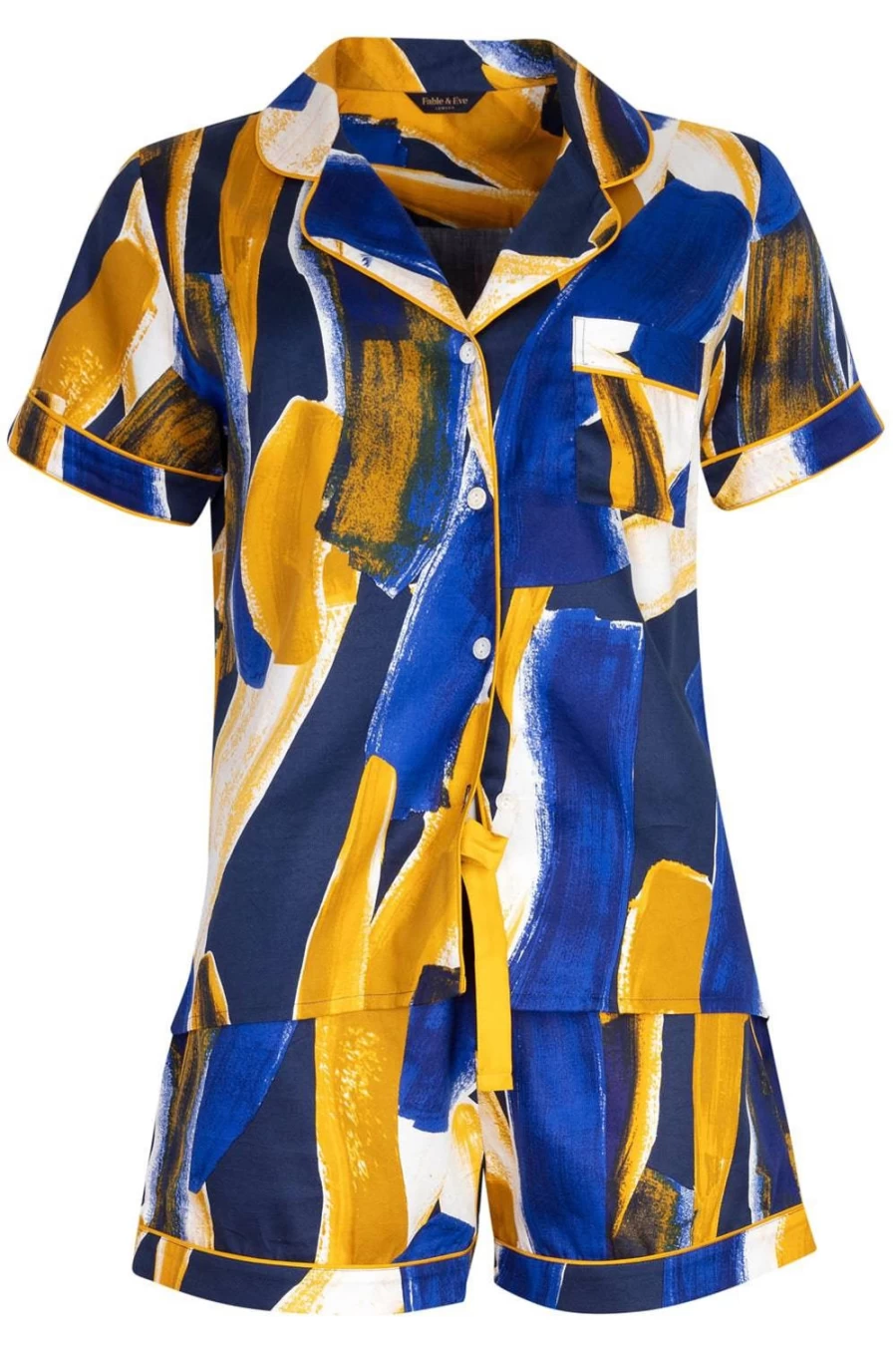Fable & Eve Navy Chelsea Abstract Print Shorty Set - UK Size 10