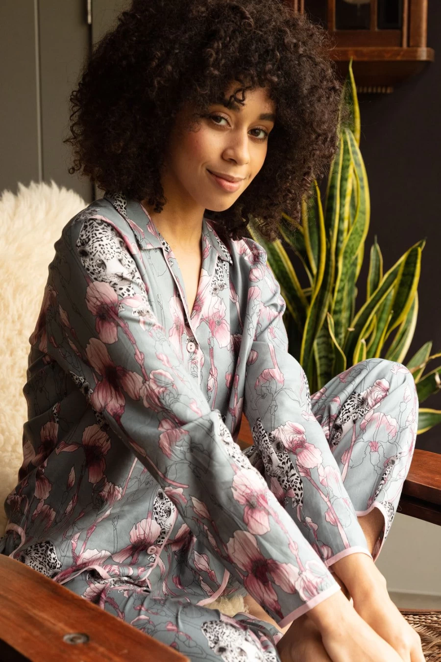 Cyberjammies Jessica Leopard Print Multi Color Pyjama Top for Women