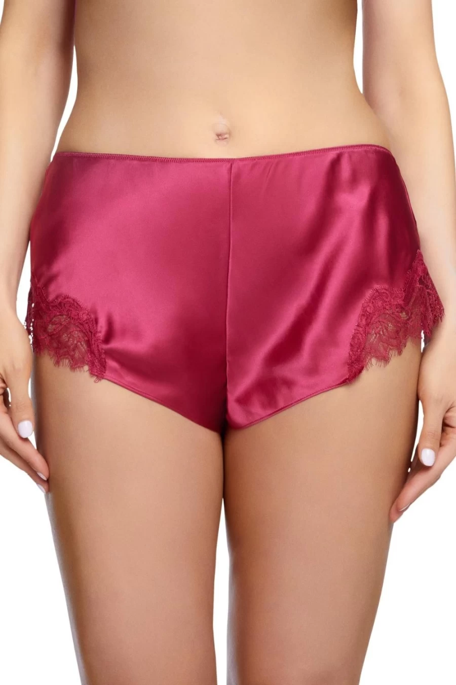 Sainted Sisters Scarlett Silk French Knicker - Raspberry Luxury Women's Underwear