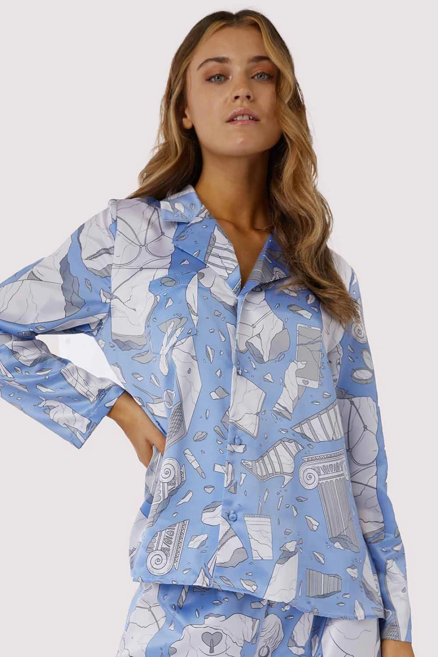 Playful Promises Logan Spector Long Pyjama Shirt - Multi Color Floral Print Sleepwear