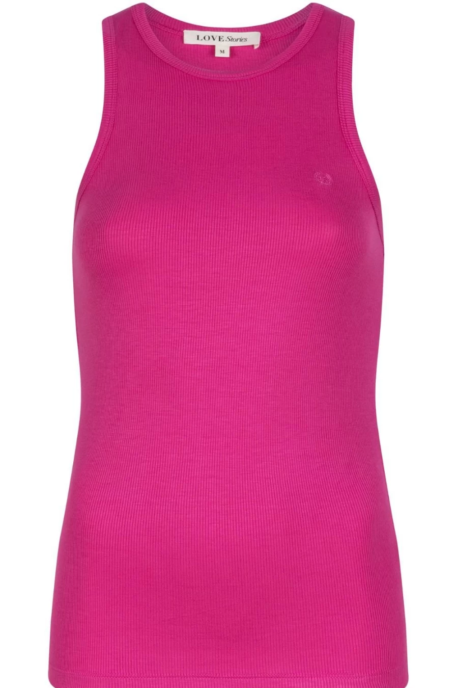 Love Stories Bella Ribbed Sleeveless Top for Women - Soft Pink Stretch Cotton Camisole