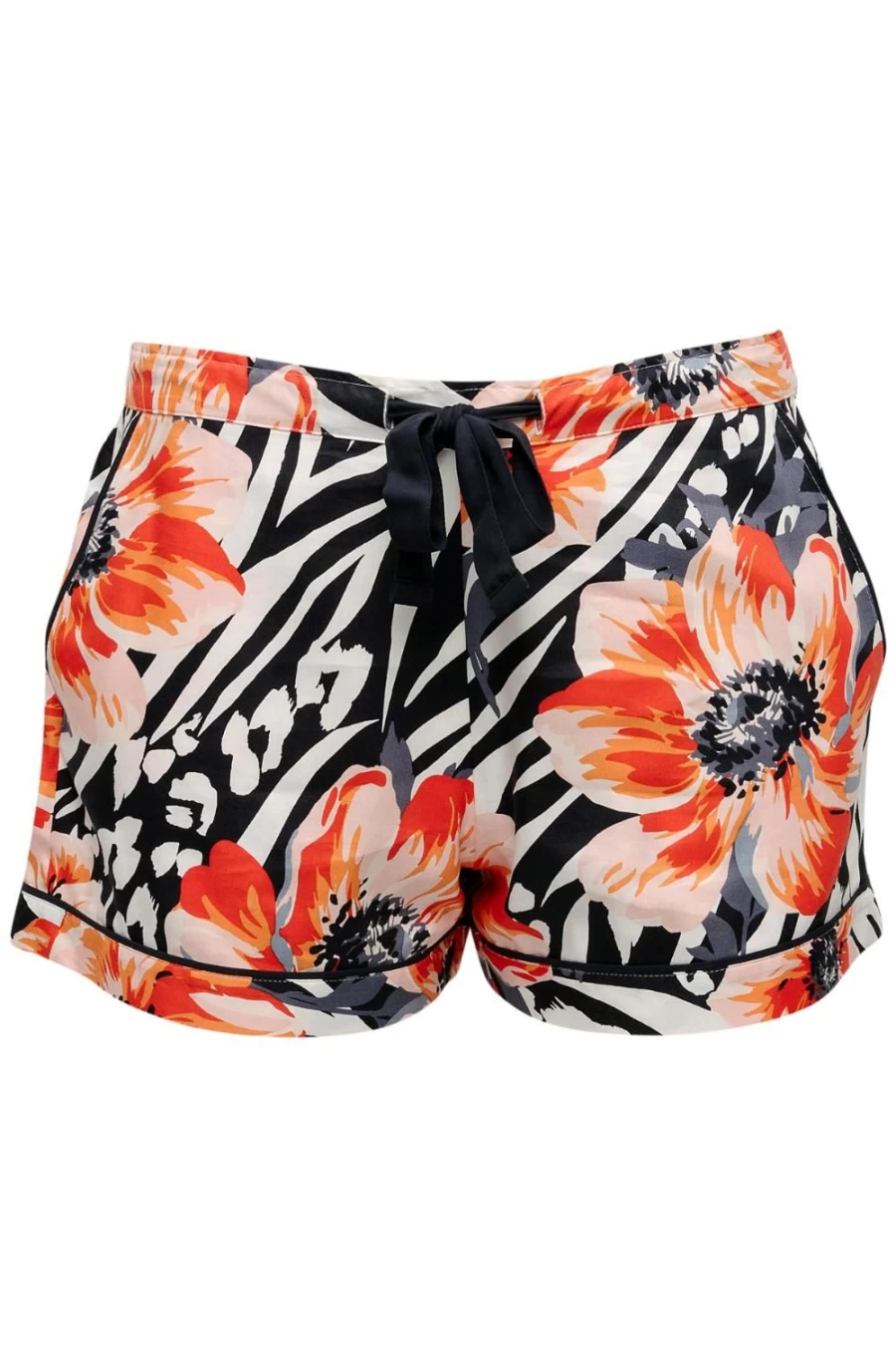 Cyberjammies Charcoal Mix Animal Floral Print Shorts - Women's Comfortable Casual Summer Shorts