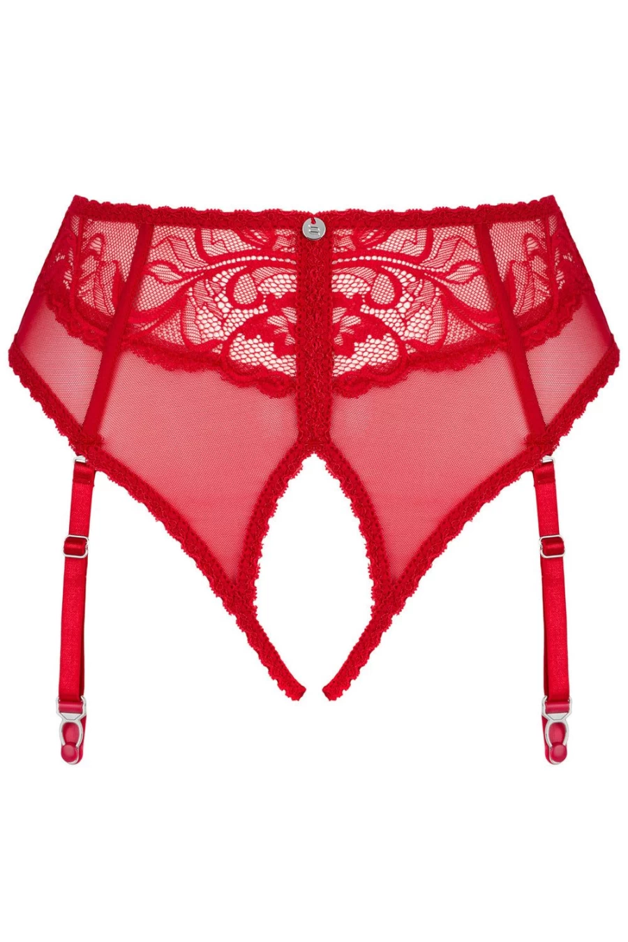 Obsessive Red Dagmarie Crotchless Suspender Brief Lingerie for Women