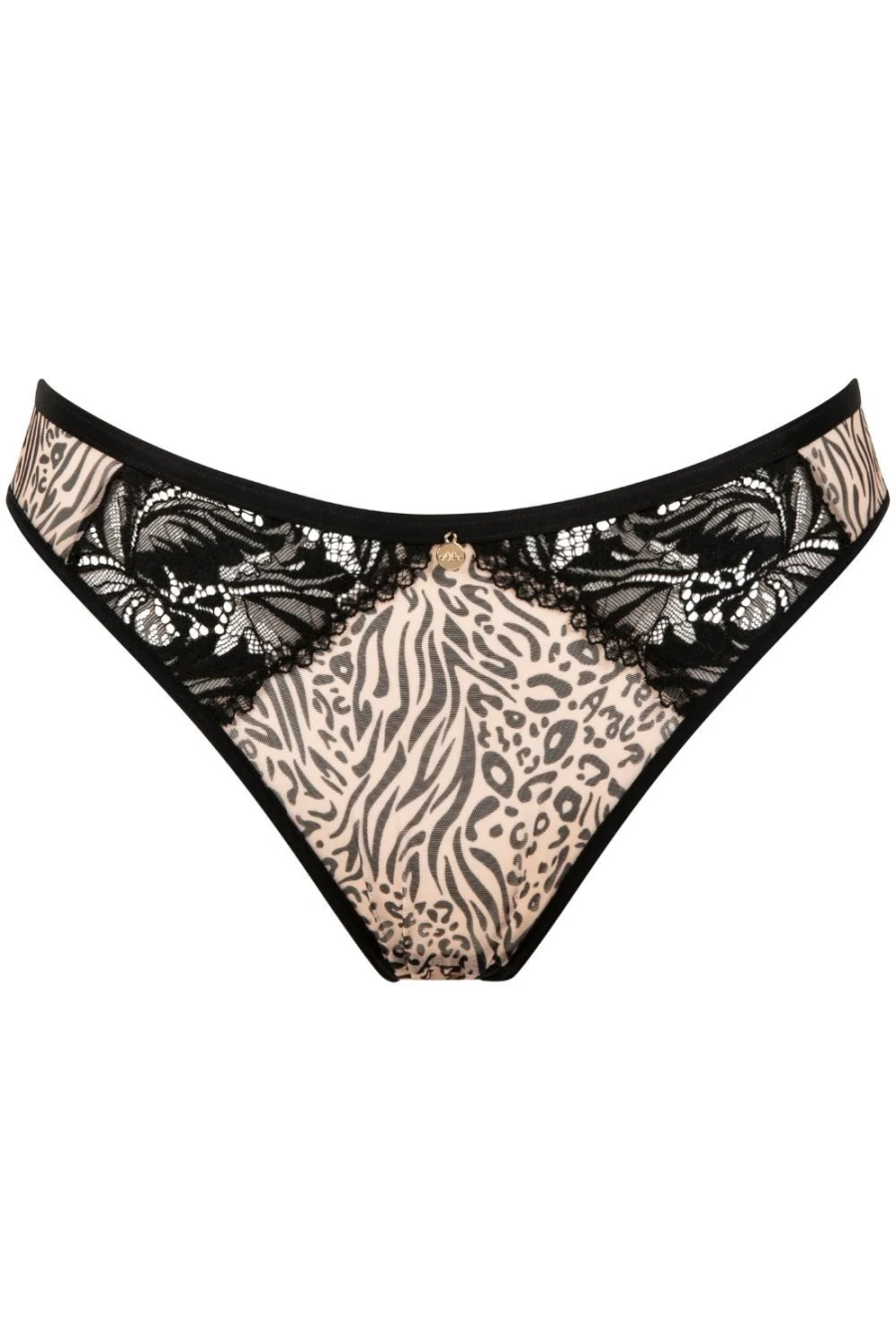Atelier Amour Caresse Feline Open Brief Black Lingerie