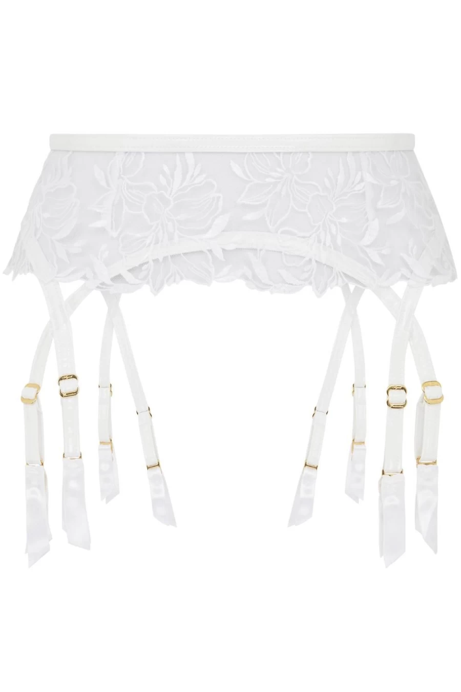 Agent Provocateur White Ozella Suspender - Elegant Lingerie Garter Belt