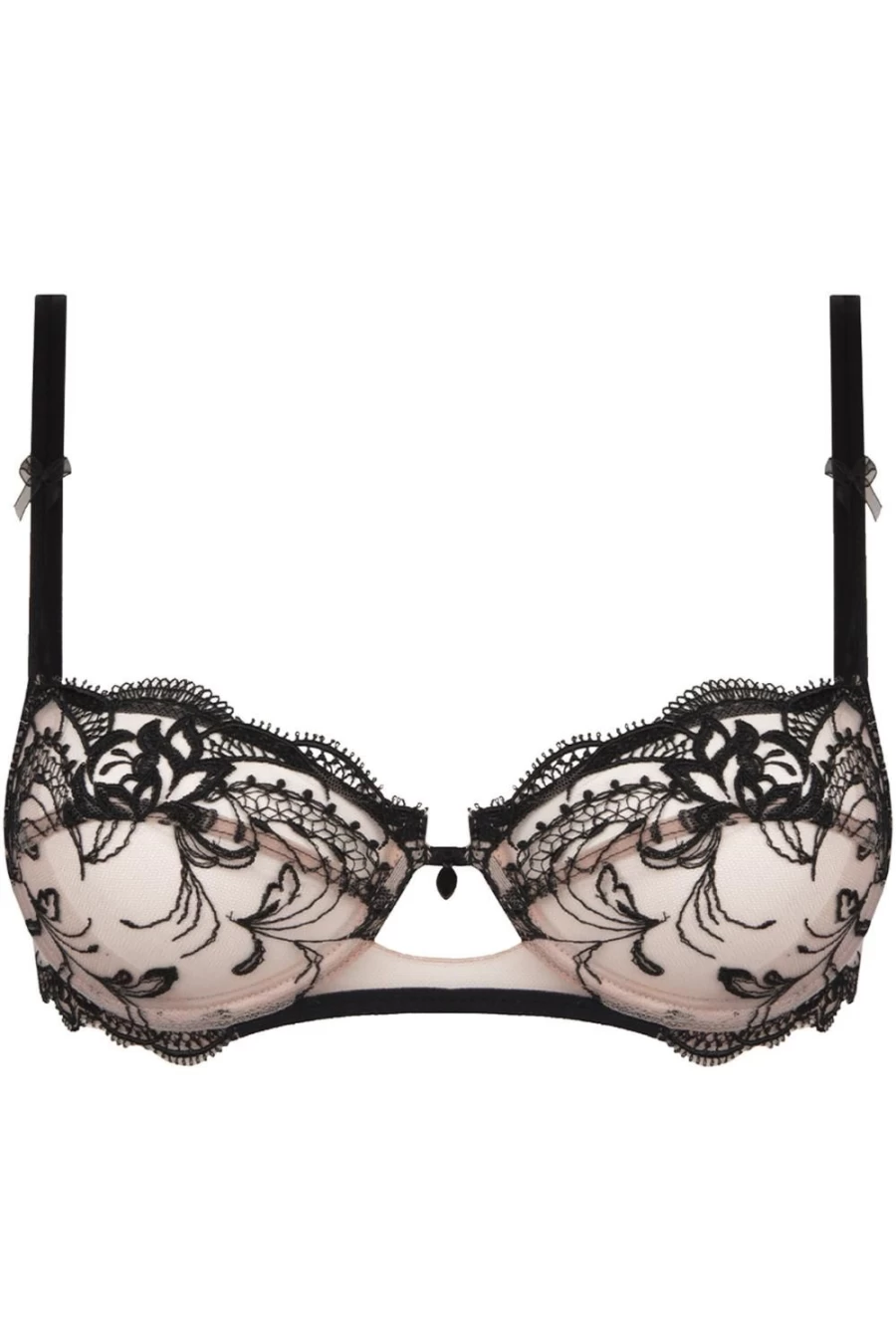 Lise Charmel Follement Sexy Half Cup Bra in Nude & Black - Luxury Lingerie