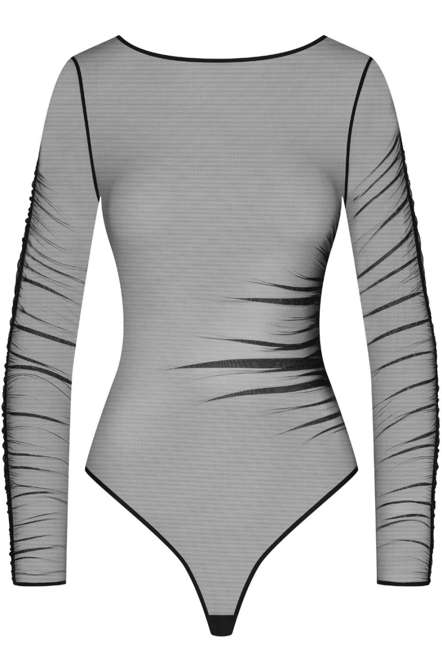 Maison Close Black Nuit Fauve Long Sleeve Thong Bodysuit Lingerie