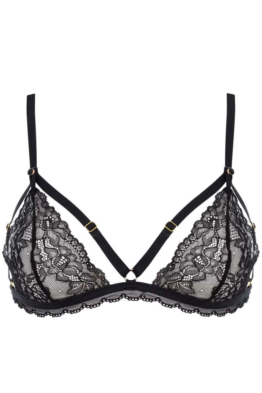 Maison Close Black Lace Openable Triangle Bra - Le Petit Secret