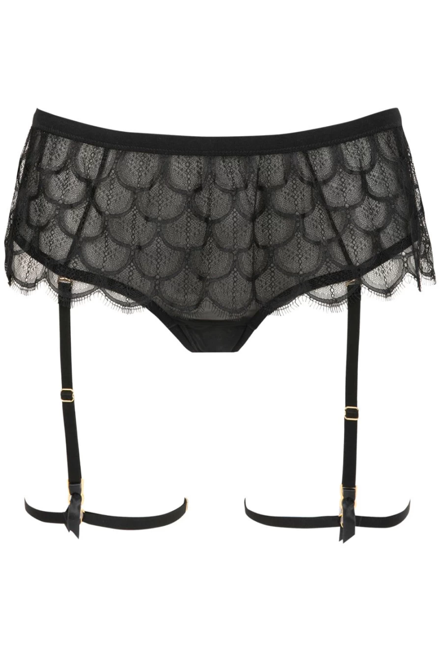 Atelier Amour Mystic Shadow Black Open Suspender Harness Brief for Men/Women