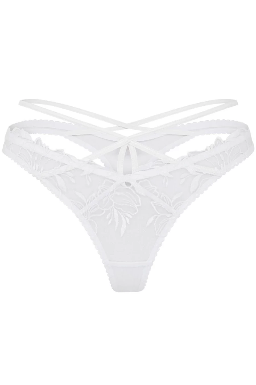 Agent Provocateur White Ozella Thong - Luxury Lingerie