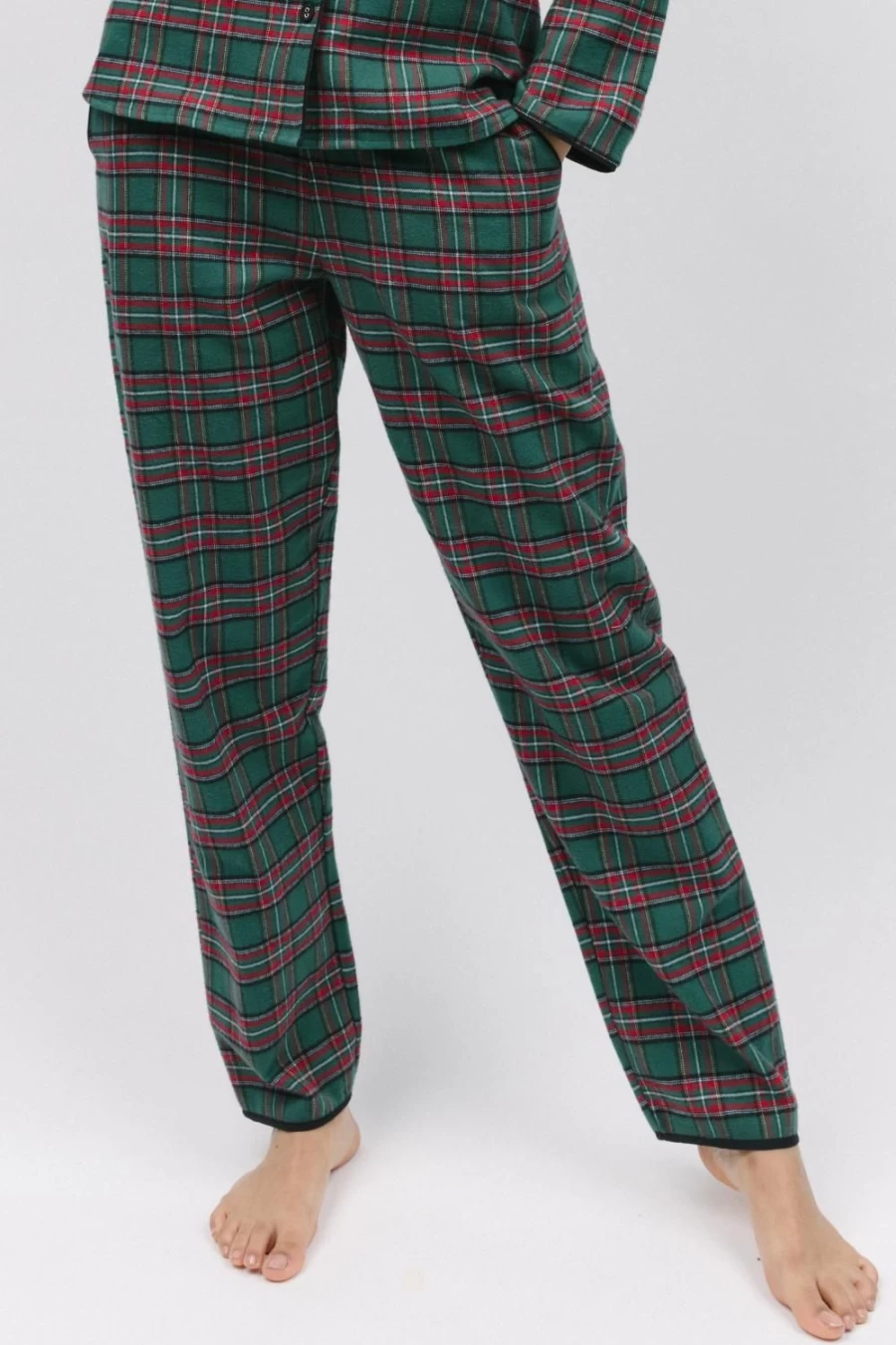 Cyberjammies Whistler Check Pyjama Pants - Green Mix Plaid Sleepwear for Men & Women