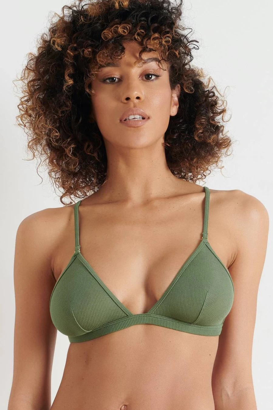 Maison Close La Femme Amazone Triangle Bra in Khaki - Luxury Lingerie