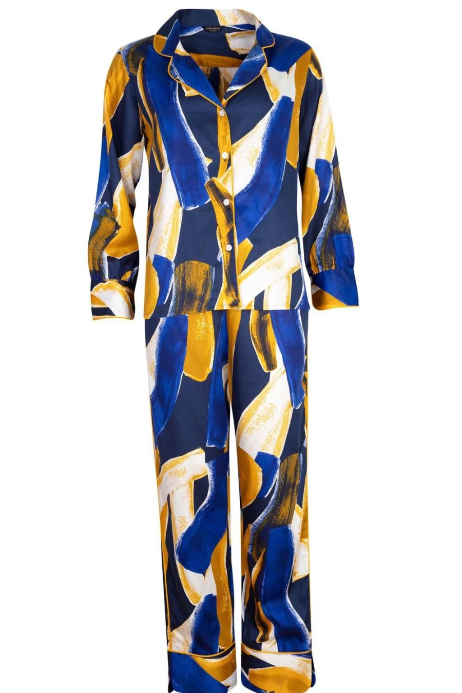 Fable & Eve Navy Chelsea Abstract Print Pyjama Set - Women's UK 8 Sleepwear