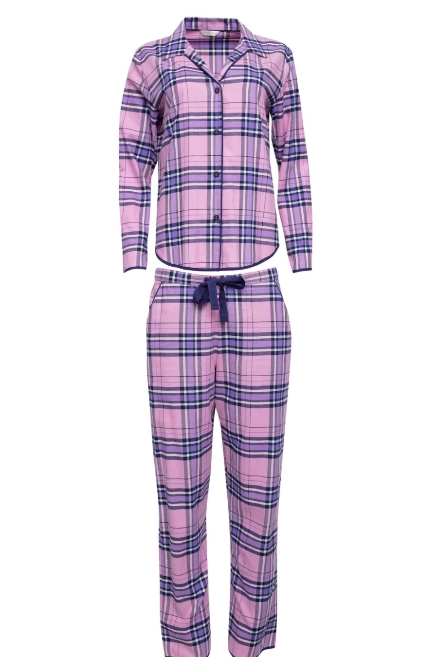 Cyberjammies Violet Check Flannel Pyjama Set - Comfortable Top & Pants for Women