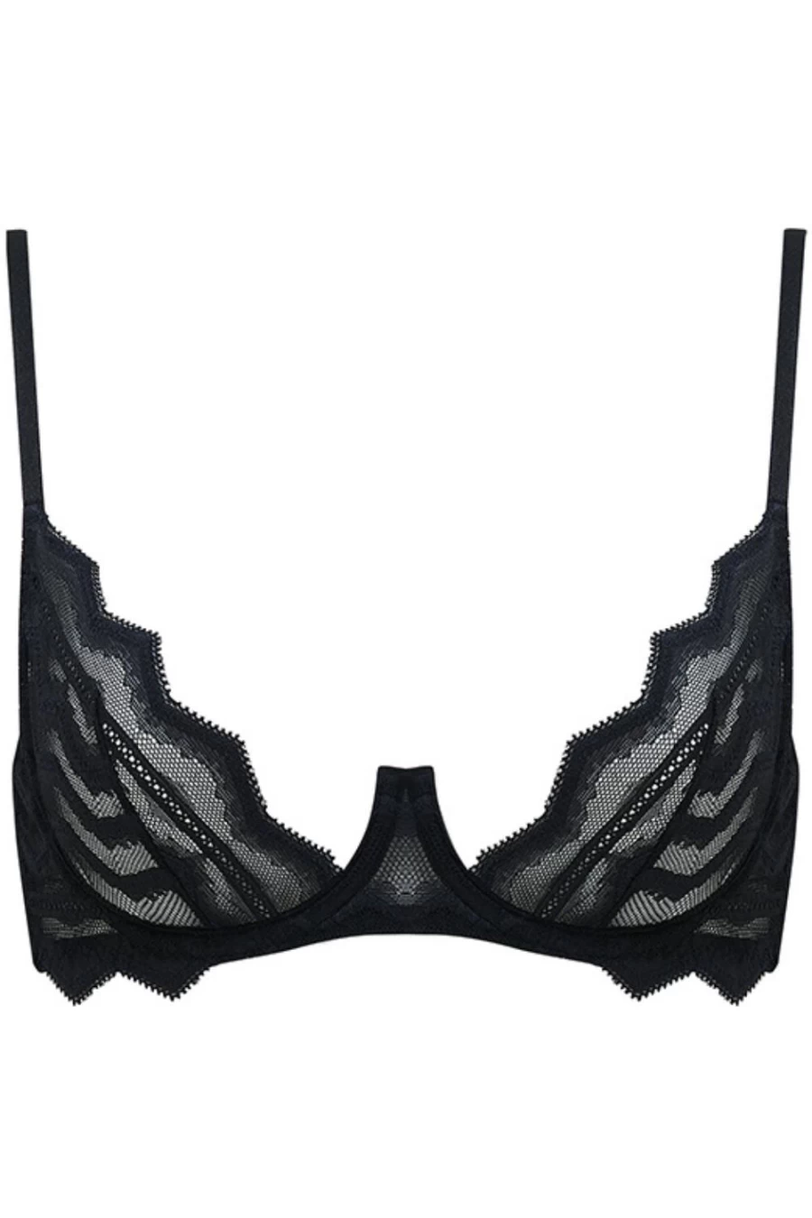 Coco de Mer Muse - Margot Plunge Bra in Black | Luxury Lingerie