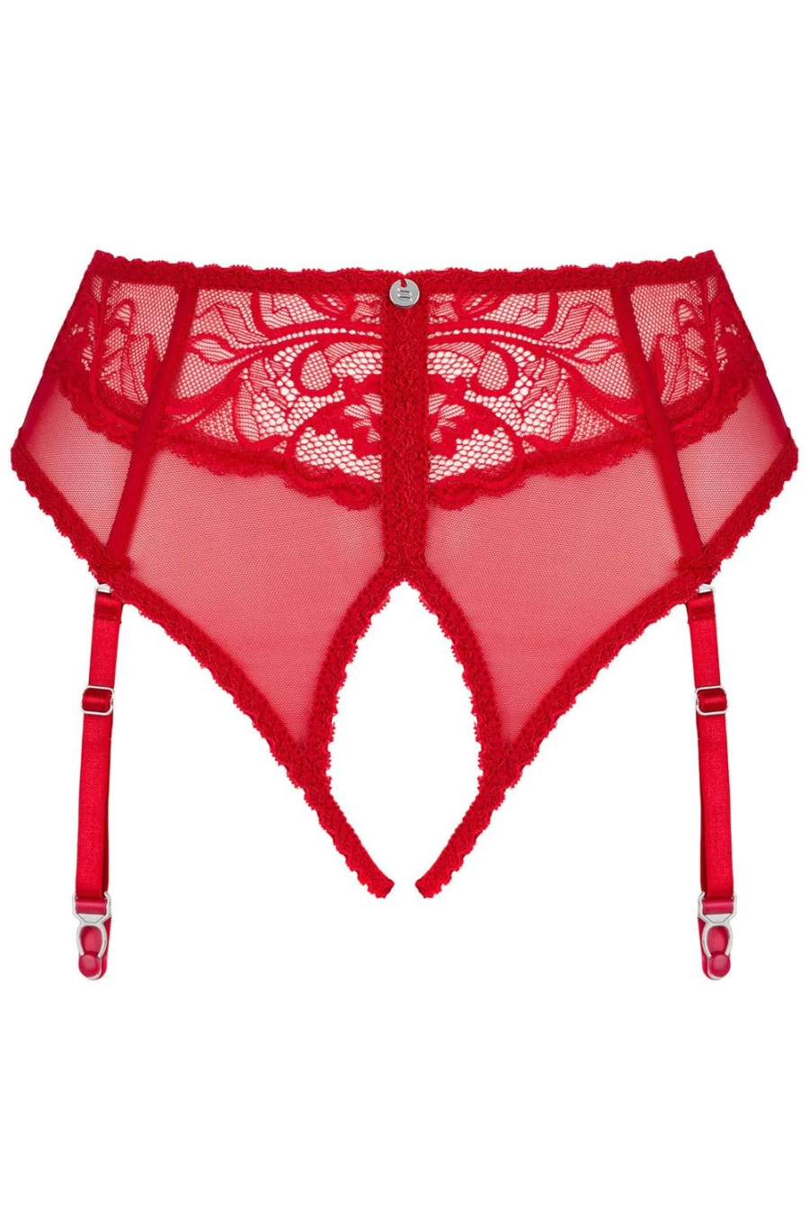 Obsessive Red Dagmarie Crotchless Suspender Brief Lingerie for Women