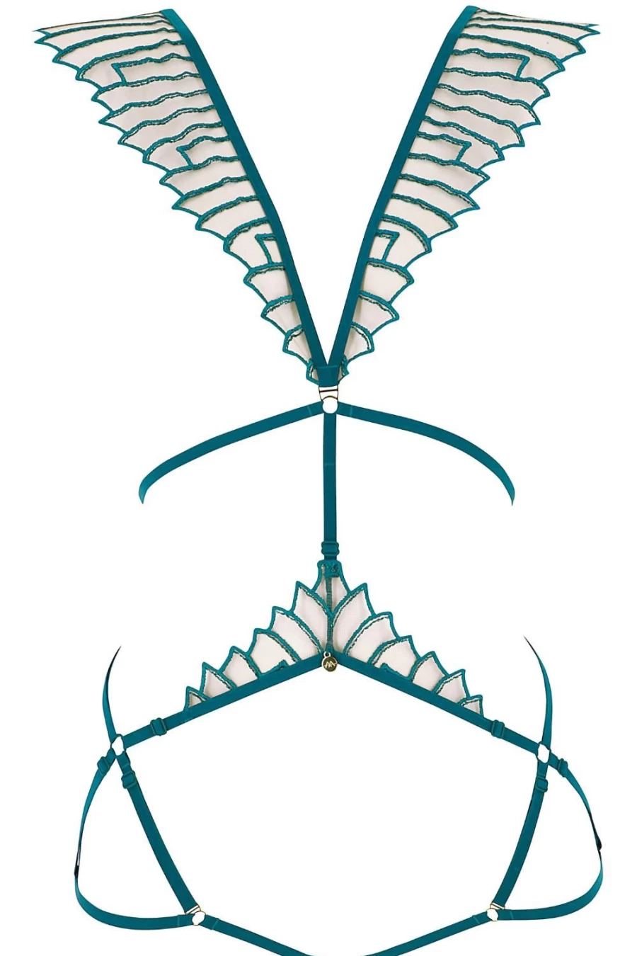 Atelier Amour Cosmic Dream Harness in Lagoon - Premium Adjustable Bondage Gear for Sensual Play