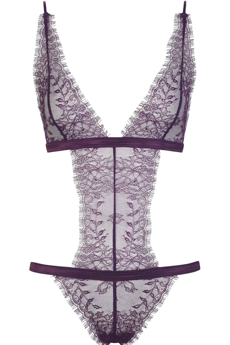 Maison Close Purple Villa Satine Thong Bodysuit - Lingerie Bodysuit for Women