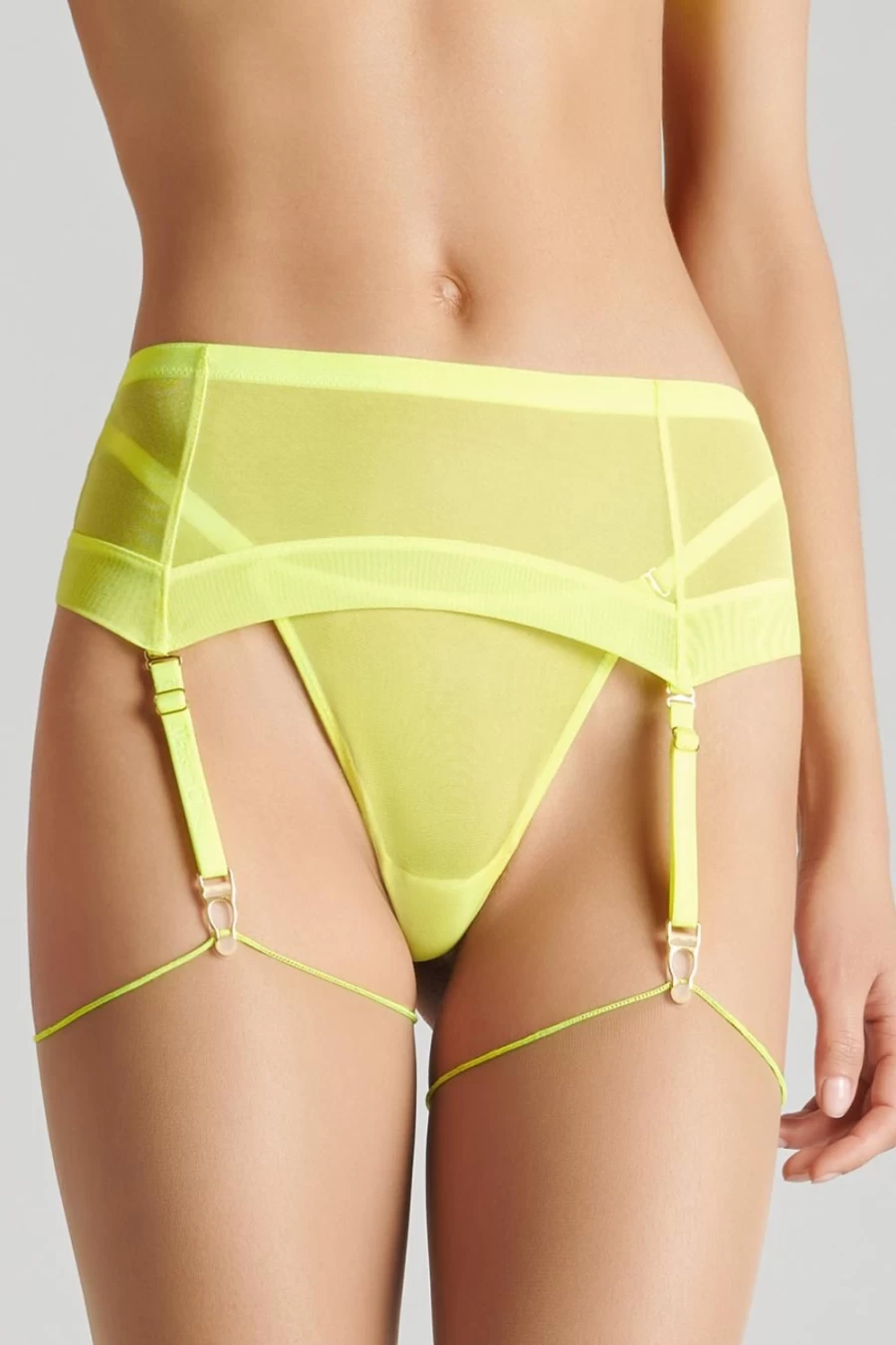 Maison Close Neon Yellow Corps A Corps Suspender Belt for Women